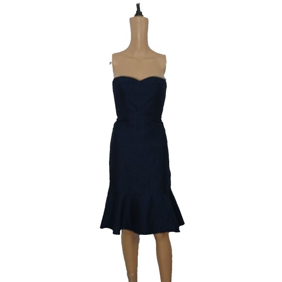 J Crew Women's Size 2P Party Dress Strapless Ruffle Hem Sweetheart Neckline Sexy - Picture 2 of 14